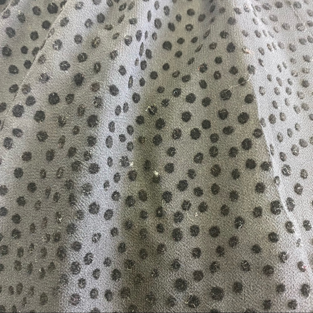LOFT Black Flocked Swiss Dot Tie Back Top - Picture 9 of 9
